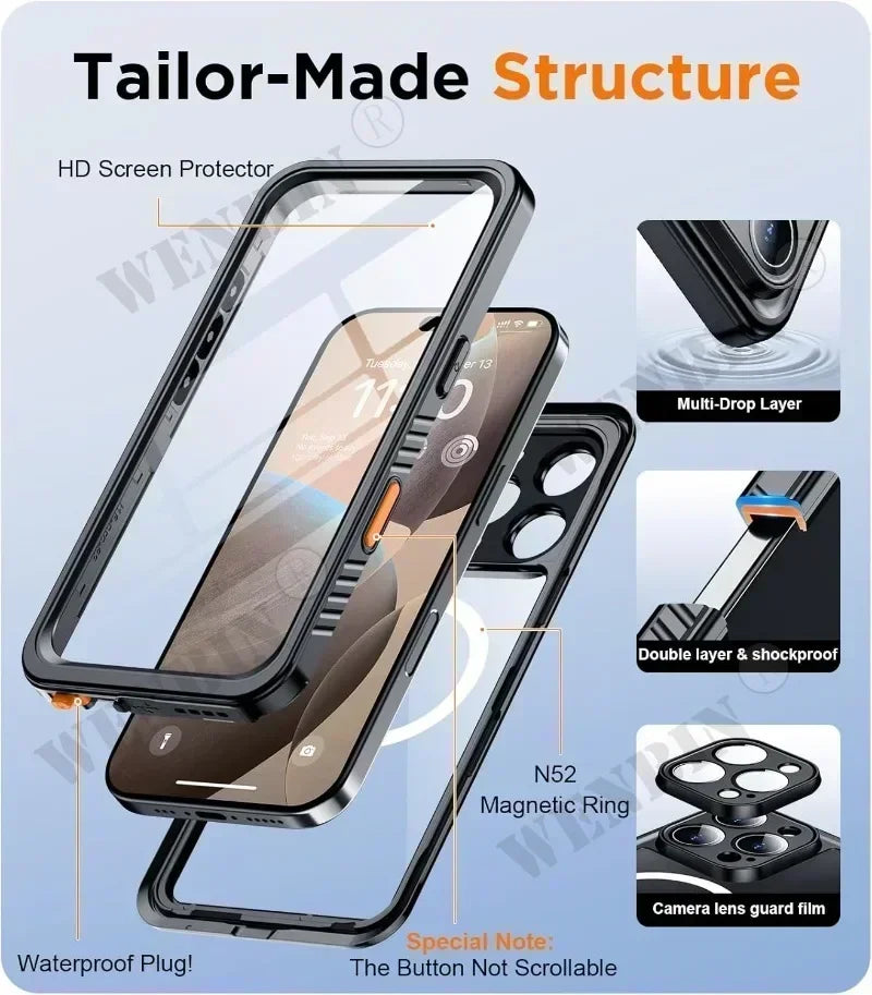 IP68 Waterproof Phone Case – Full-Body Protective Cover