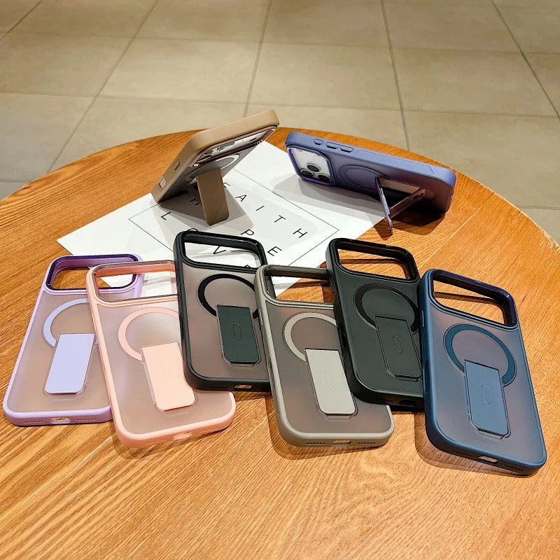 Halo Stand | Magnetic Rear-Bracket Case iPhone 11–17 Pro/Max/Ai