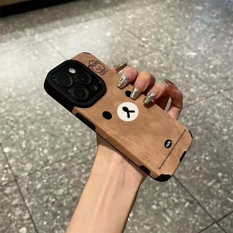 Rilakkuma Peripheral Suede Silicone Phone Case: