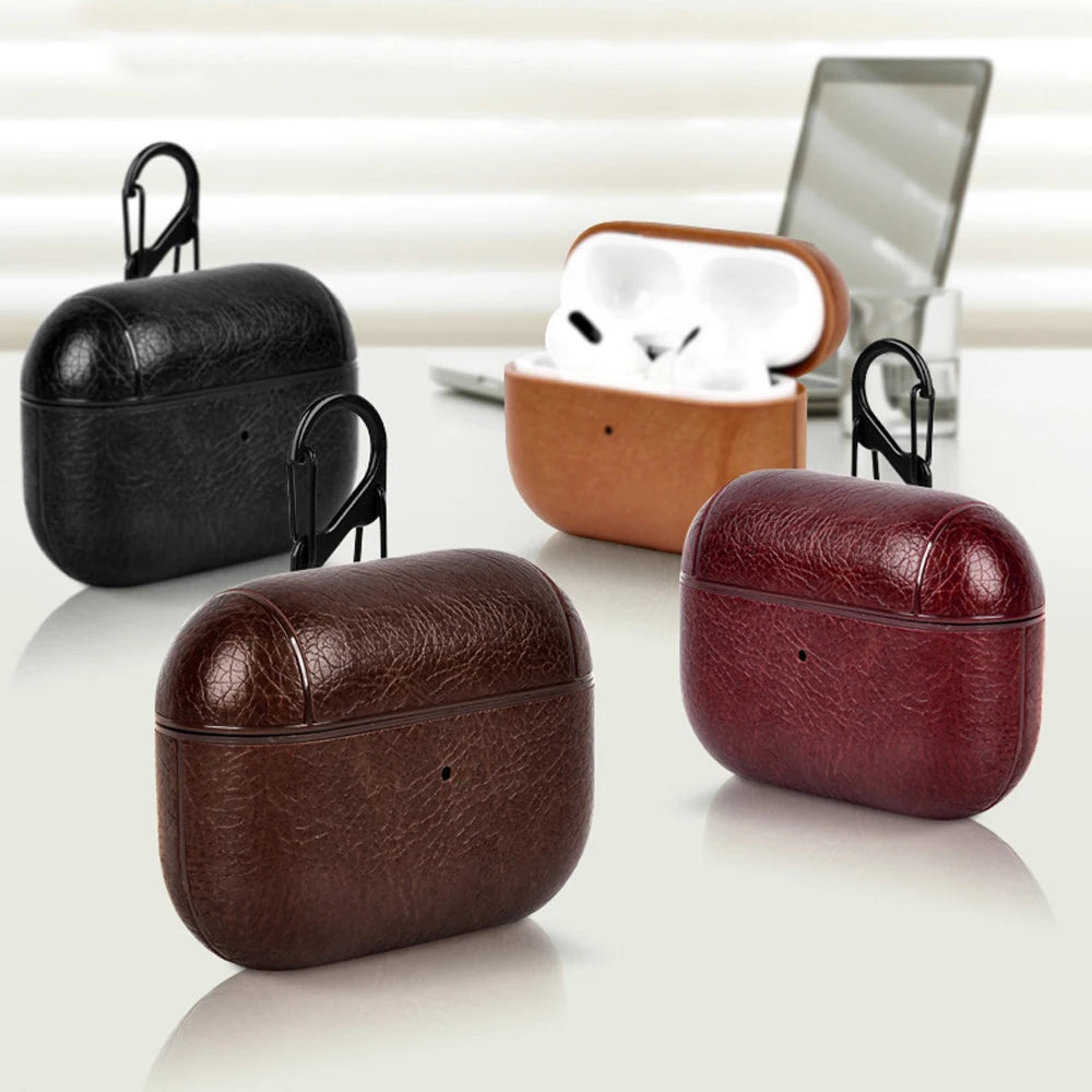 PU Leather Earphone Cover for AirPods 4 / Pro 2 / 3 / 2 / 1 – Premium Case