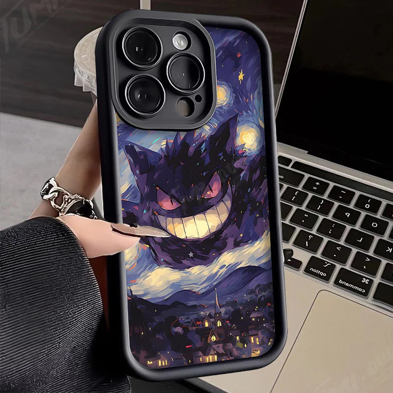 Oil Painting Pokémon Silicone Phone Case: