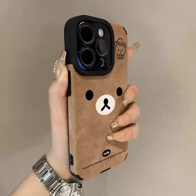 Rilakkuma Peripheral Suede Silicone Phone Case: