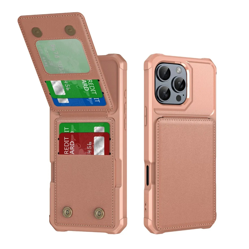 Flip Wallet Card Slot Phone Case – PU Leather & Soft TPU Cover with Stand.