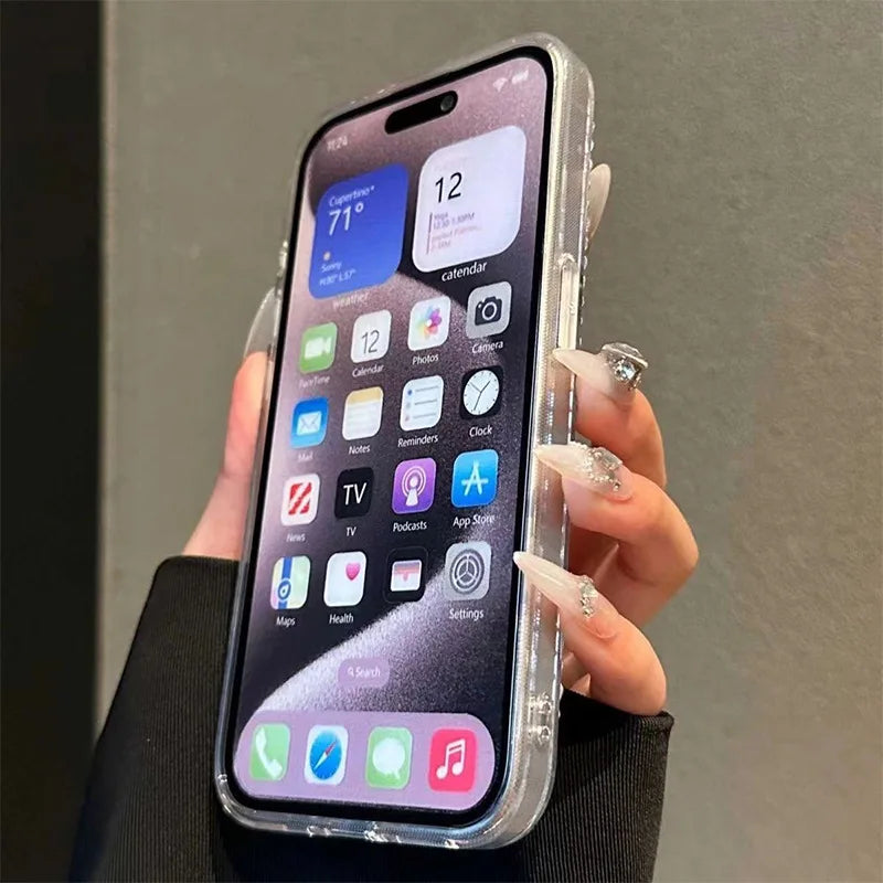 Sanrio Hello Kitty Rhinestone Phone Case – Transparent Soft Shell