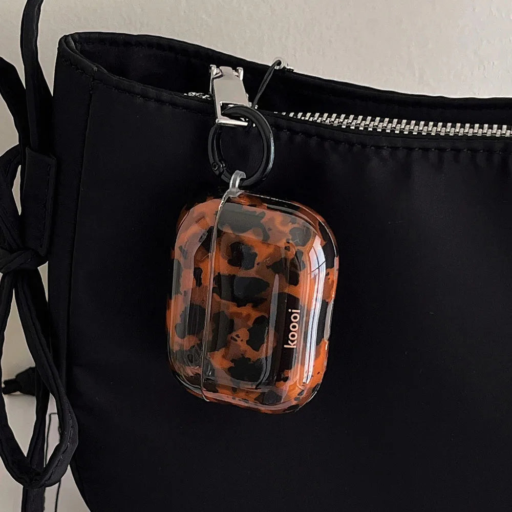 Leopard Print Soft Case with Hook for AirPods 4