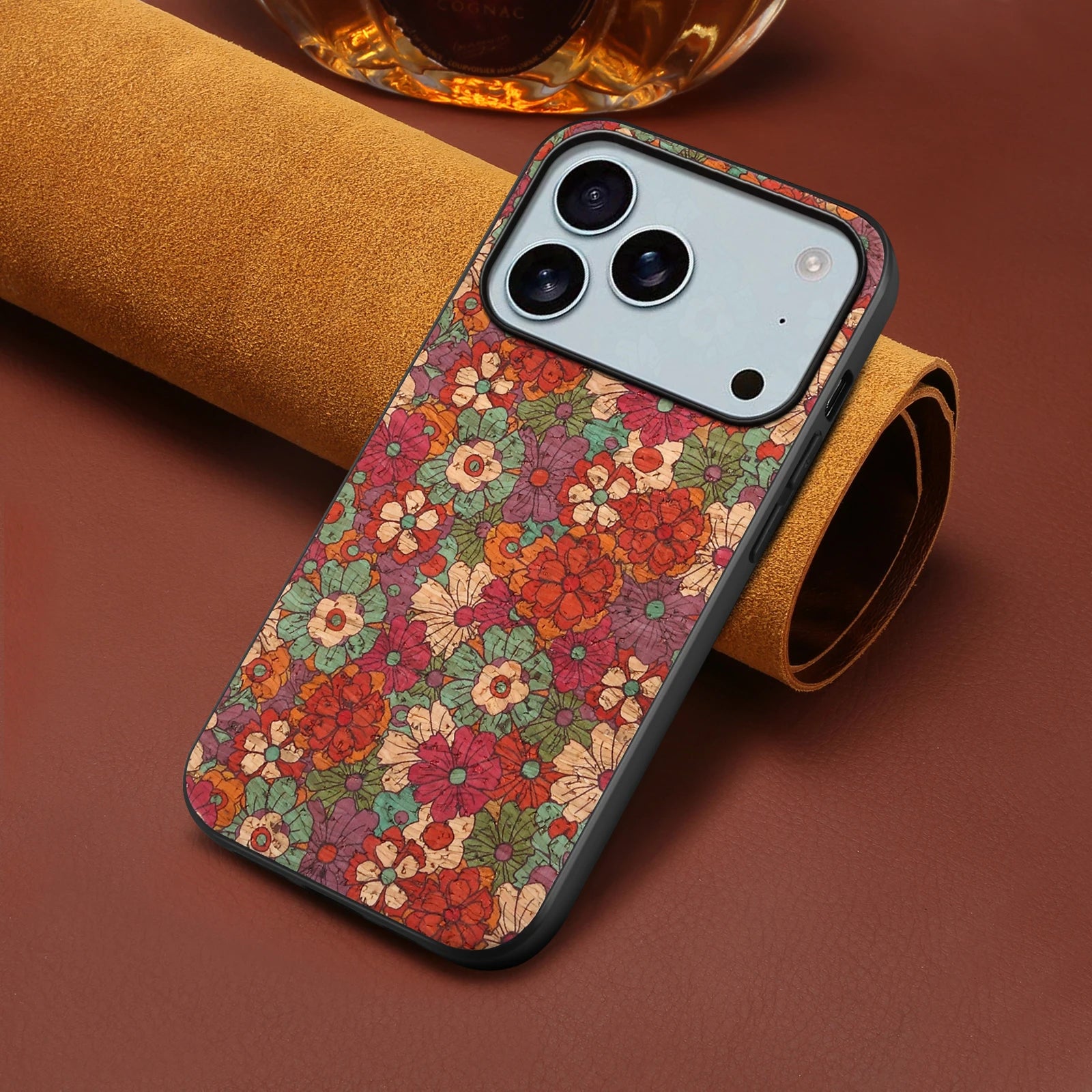 Fleur Vintage | Retro Floral Leather iPhone Case 11–17‑Pro/Max/Air