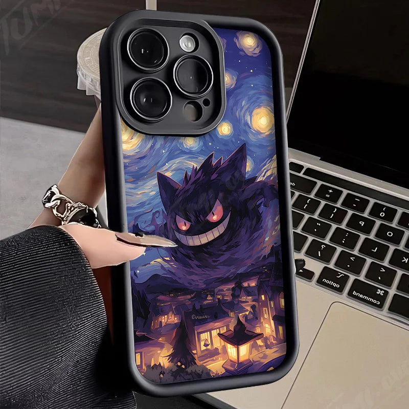 Oil Painting Pokémon Silicone Phone Case: