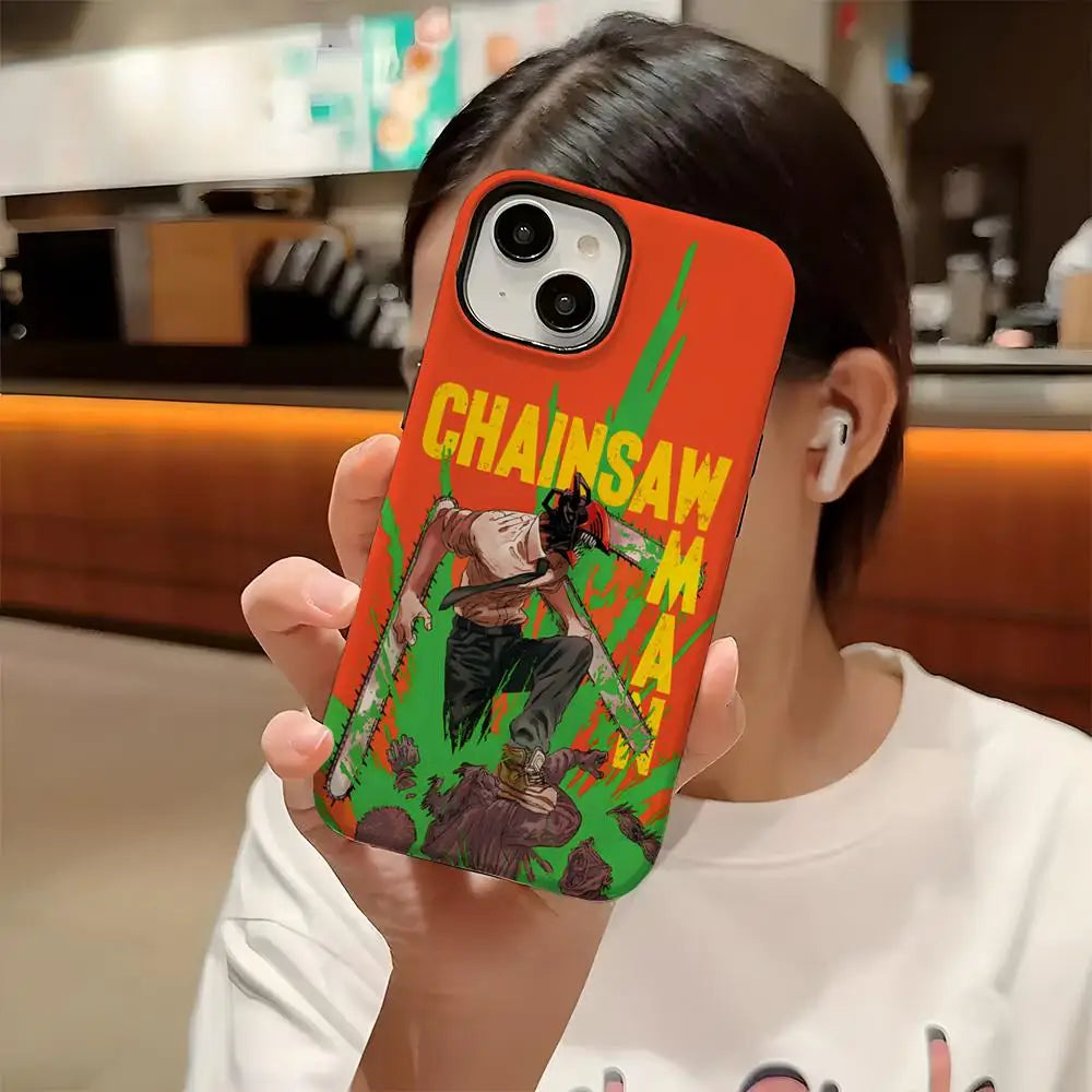 Power Chainsaw Man Anime iPhone HD Two-in-One Hard Cover