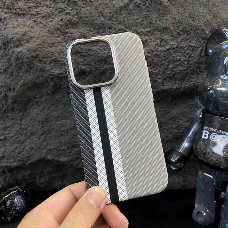 Trendy Carbon Fibre Relief MagSafe Case for iPhone 23,13,14,15,16 Series (Pro , Pro Max)