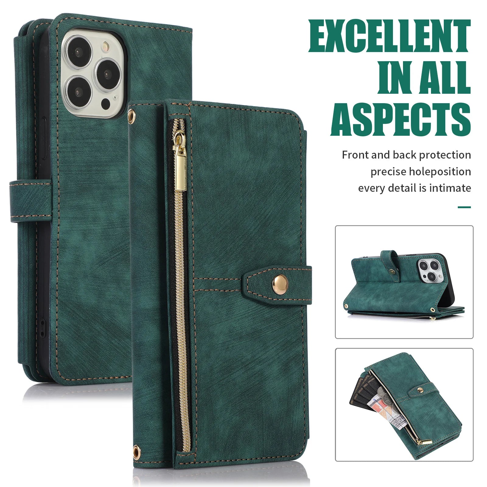 Crossbody ZipperWallet Case with Card Holder &amp; Lanyard