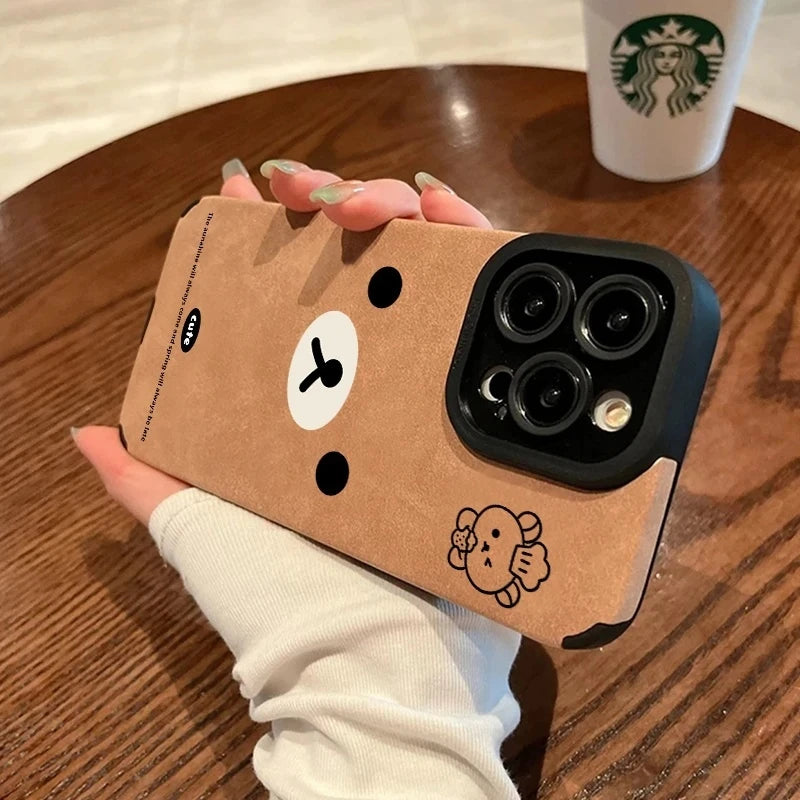 Rilakkuma Peripheral Suede Silicone Phone Case: