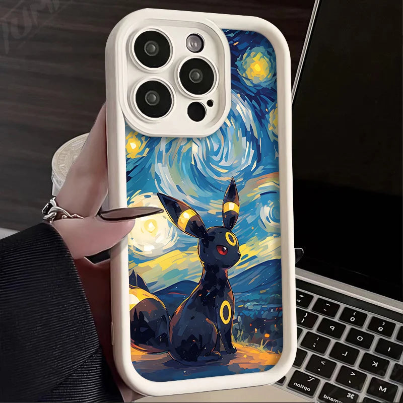 Oil Painting Pokémon Silicone Phone Case: