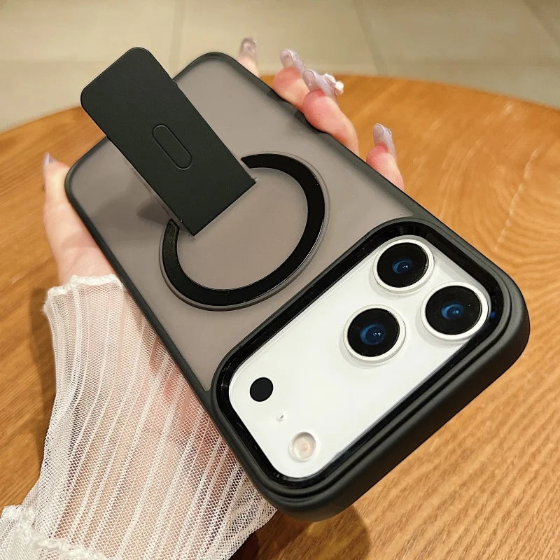 Halo Stand | Magnetic Rear-Bracket Case iPhone 11–17 Pro/Max/Ai