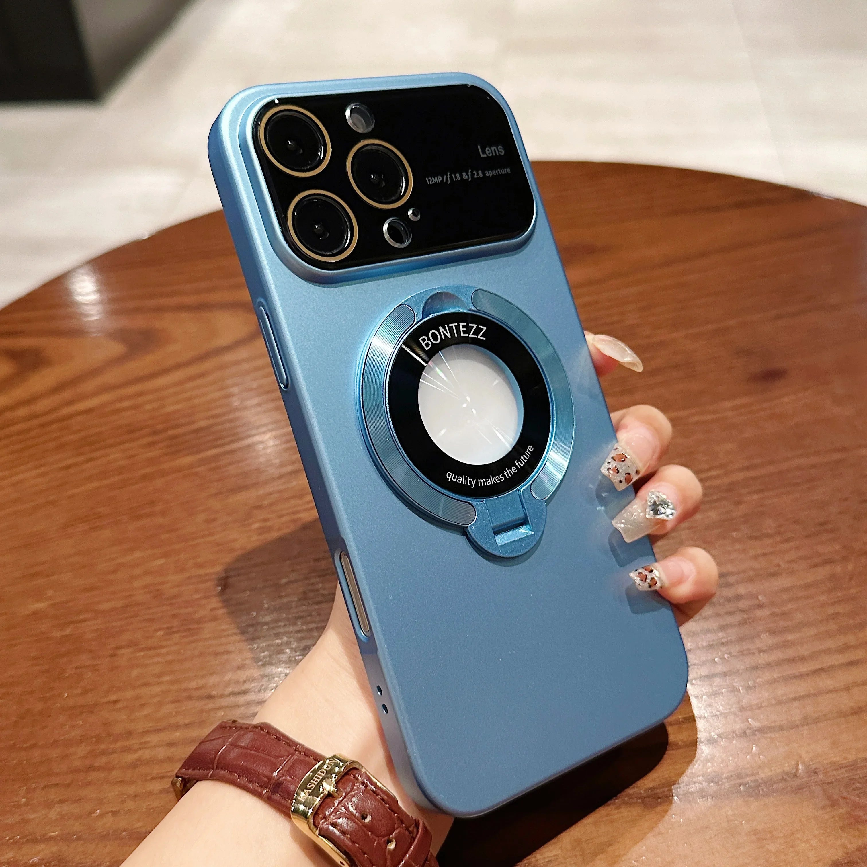 uxury MagSafe Magnetic Hard PC Frame Stand Phone Case