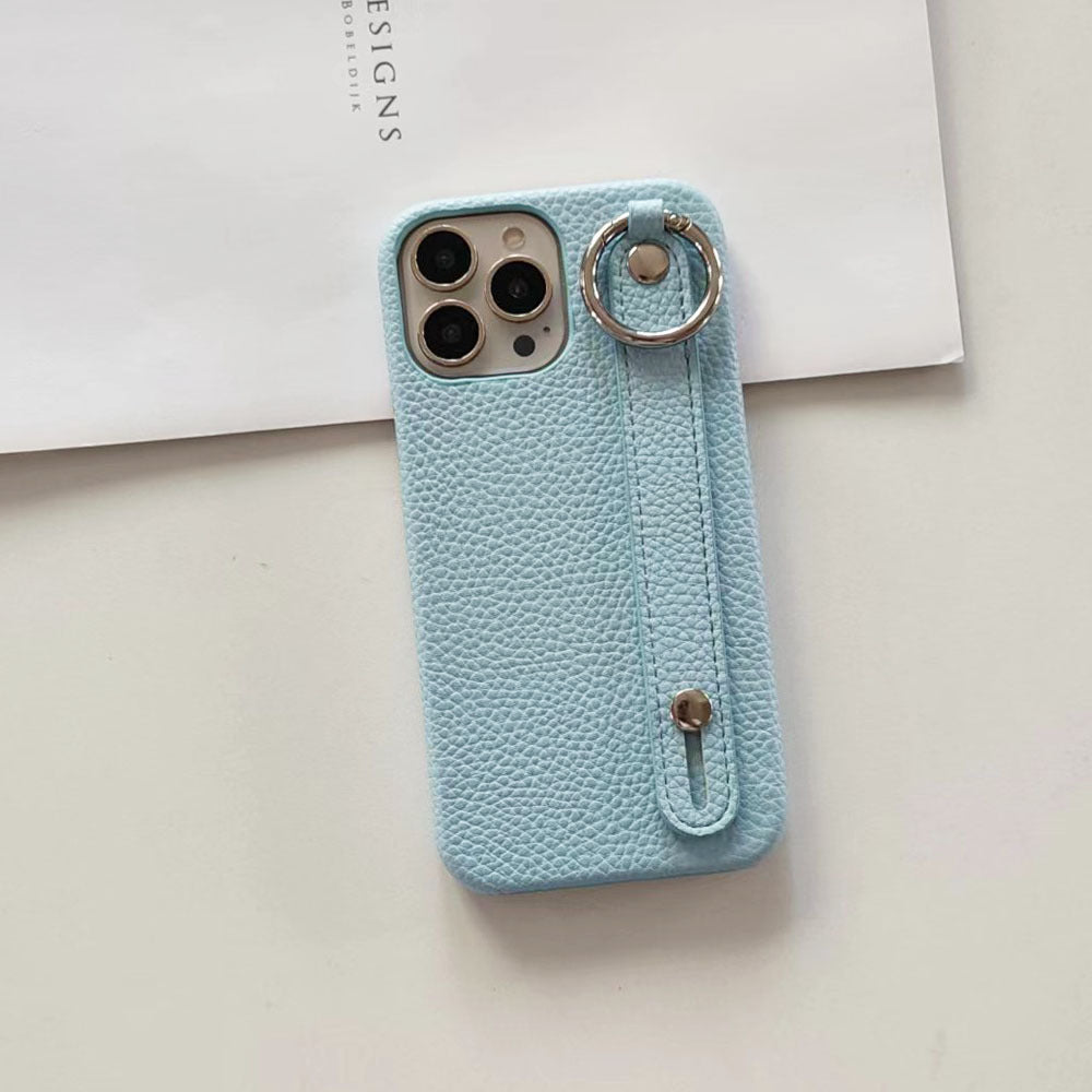 Wrist Strap & Finger Ring Phone Case – PU Leather Cover with Stand