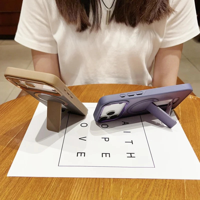 Halo Stand | Magnetic Rear-Bracket Case iPhone 11–17 Pro/Max/Ai