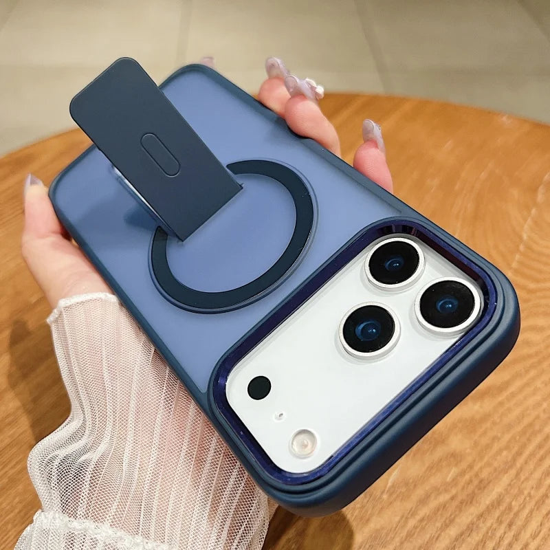 Halo Stand | Magnetic Rear-Bracket Case iPhone 11–17 Pro/Max/Ai