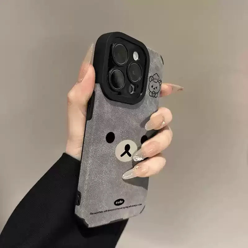 Rilakkuma Peripheral Suede Silicone Phone Case: