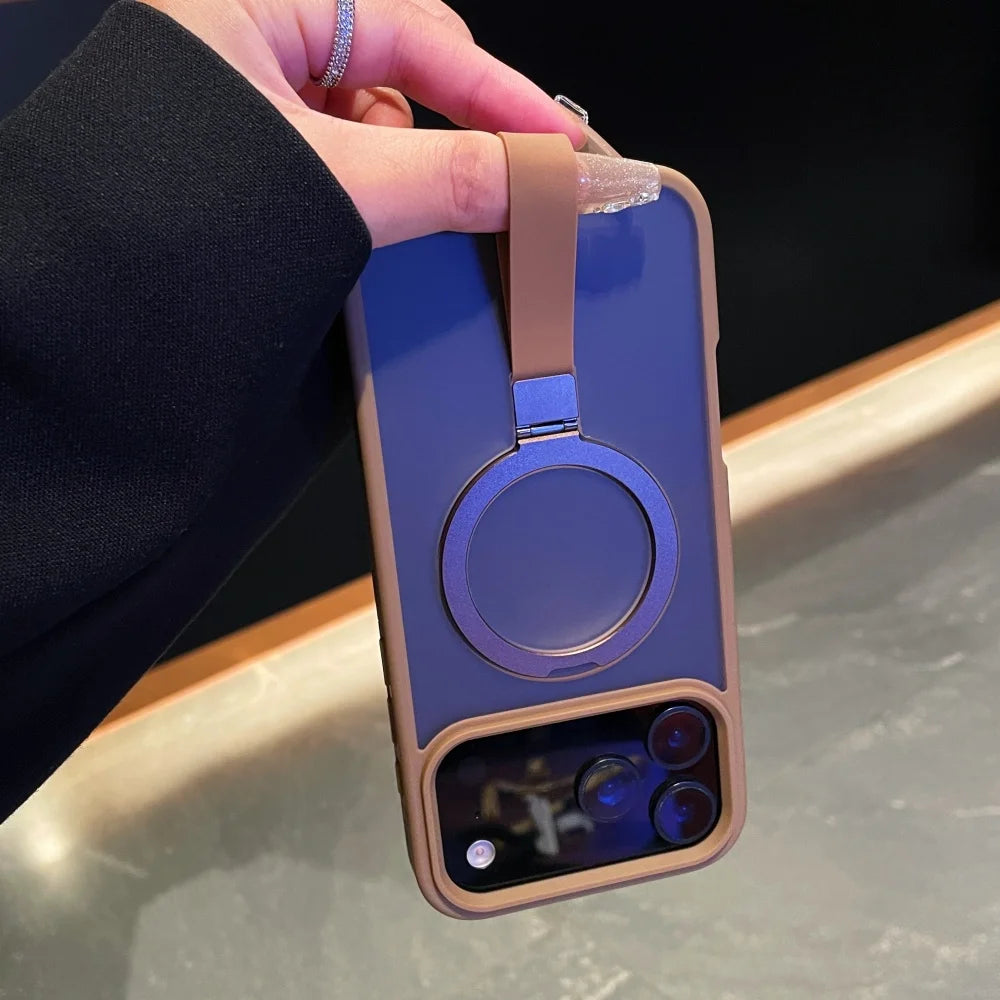 Luxury Magnetic MagSafe Phone Case with Stand & Lanyard