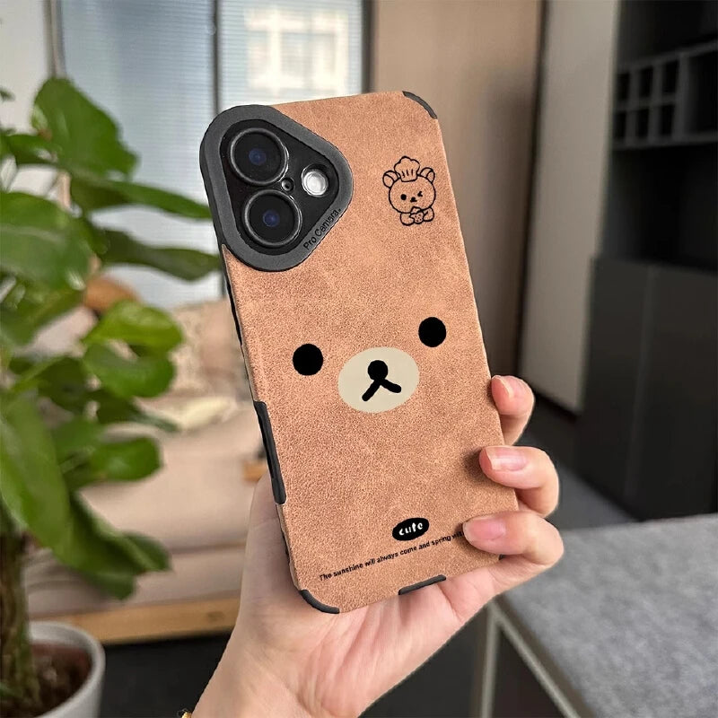 Rilakkuma Peripheral Suede Silicone Phone Case: