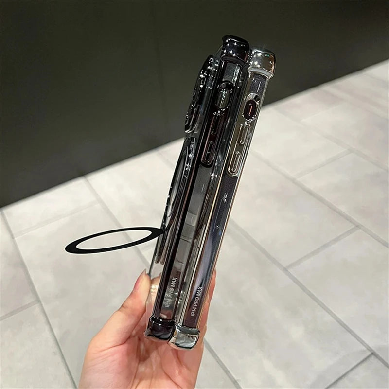 Shockproof MagSafe Clear Case with Magnetic Holder Stand