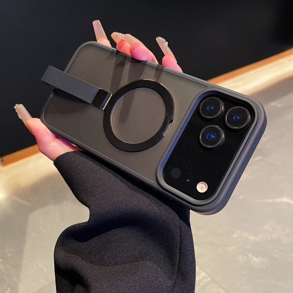 Luxury Magnetic MagSafe Phone Case with Stand & Lanyard