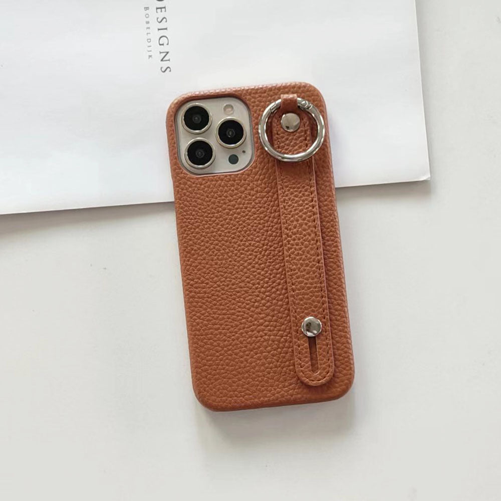Wrist Strap & Finger Ring Phone Case – PU Leather Cover with Stand