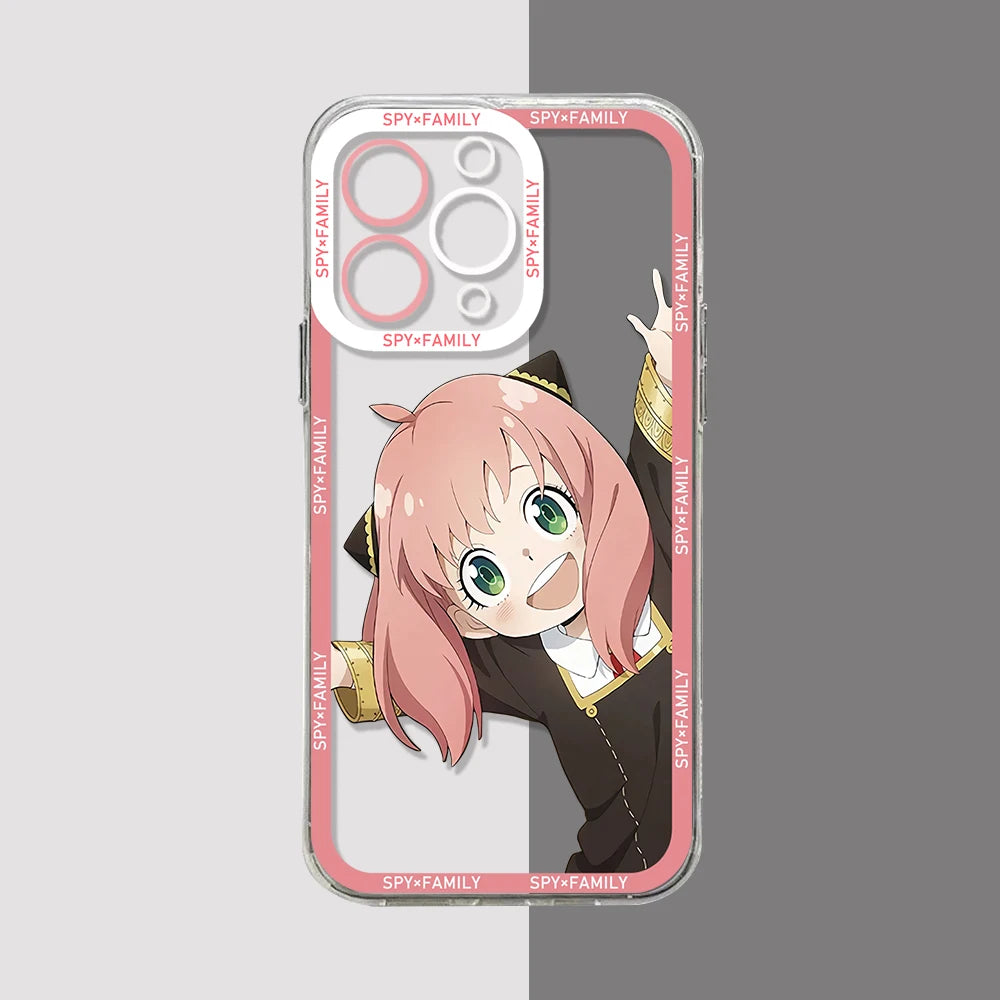 SPY x FAMILY Anime Kawaii Anya Phone Case – Transparent Soft Cover