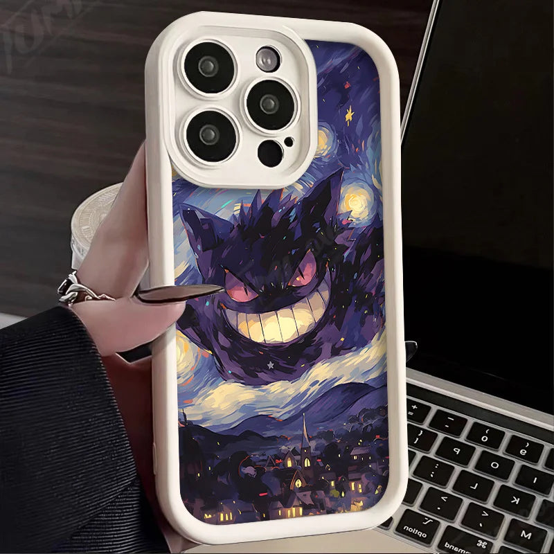 Oil Painting Pokémon Silicone Phone Case: