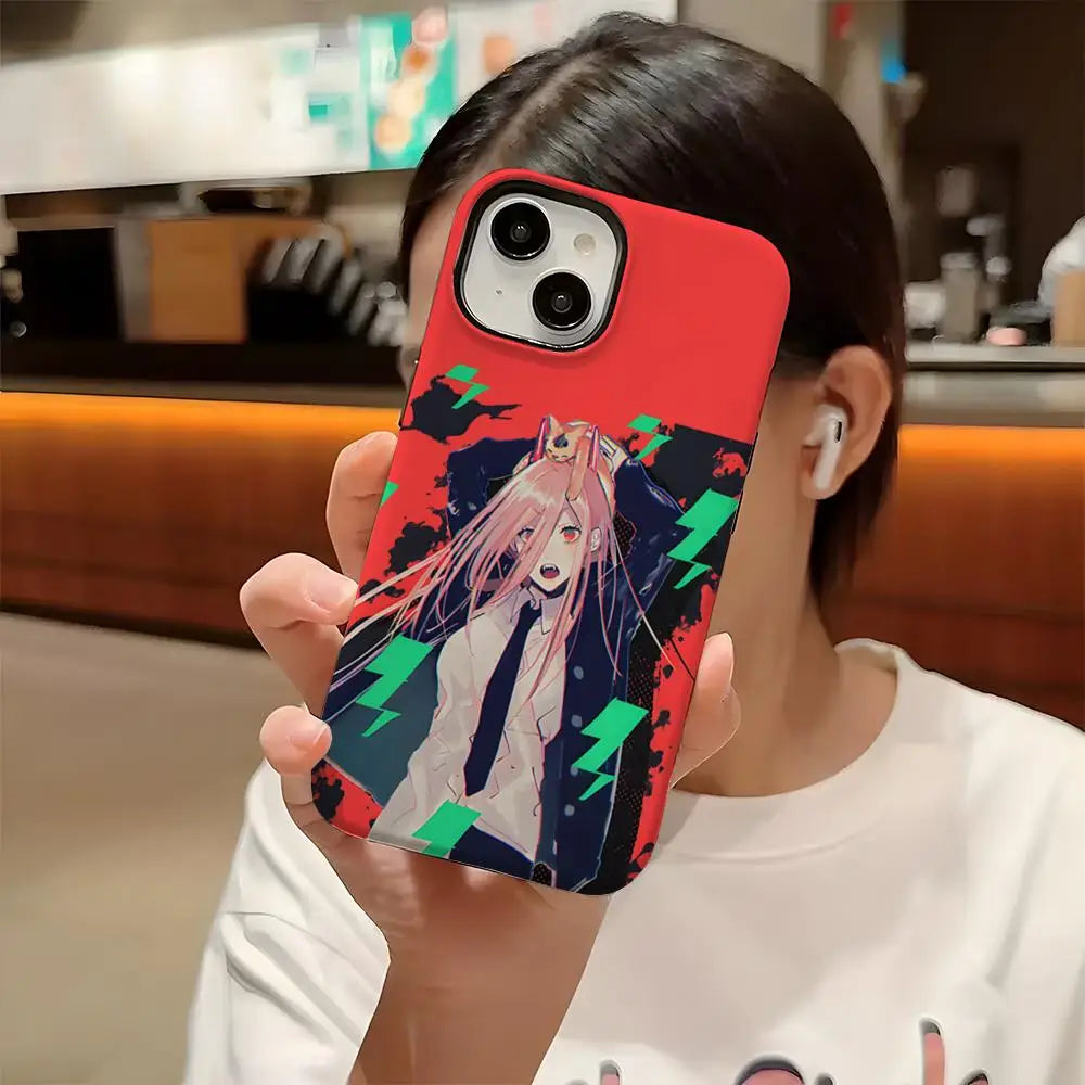 Power Chainsaw Man Anime iPhone HD Two-in-One Hard Cover