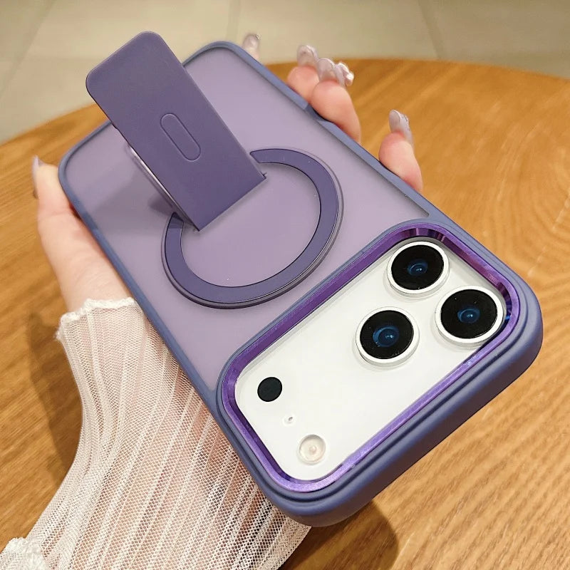 Halo Stand | Magnetic Rear-Bracket Case iPhone 11–17 Pro/Max/Ai