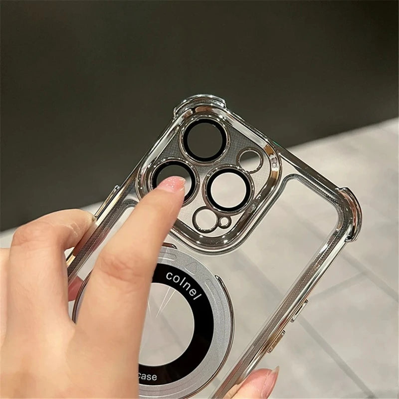 Shockproof MagSafe Clear Case with Magnetic Holder Stand
