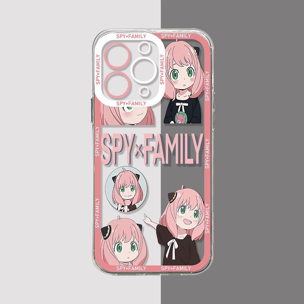 SPY x FAMILY Anime Kawaii Anya Phone Case – Transparent Soft Cover