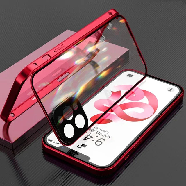 360° Full Protection Double-Sided Metal & Glass iPhone Case