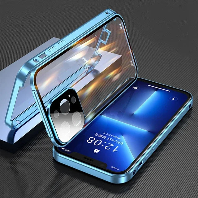 360° Full Protection Double-Sided Metal & Glass iPhone Case