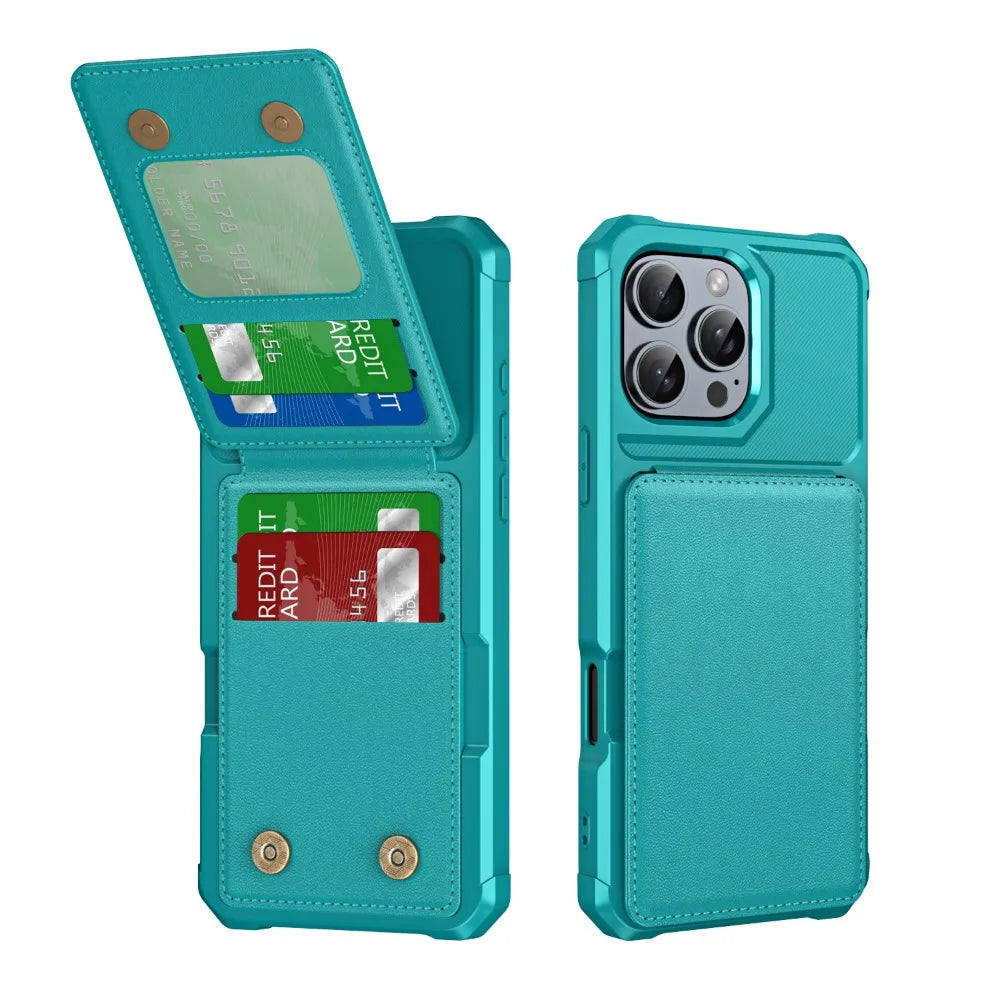 Flip Wallet Card Slot Phone Case – PU Leather & Soft TPU Cover with Stand.