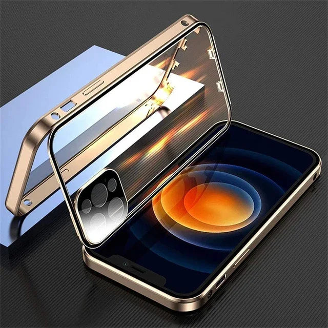 360° Full Protection Double-Sided Metal & Glass iPhone Case