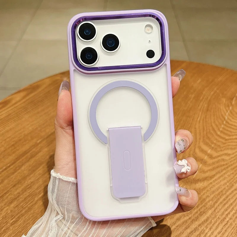 Halo Stand | Magnetic Rear-Bracket Case iPhone 11–17 Pro/Max/Ai
