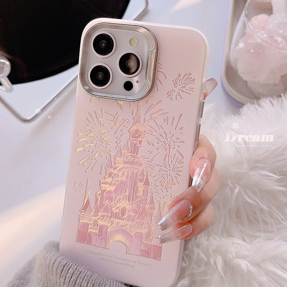 Cartoon laser pink dragon 3D shockproof phone case for iphone