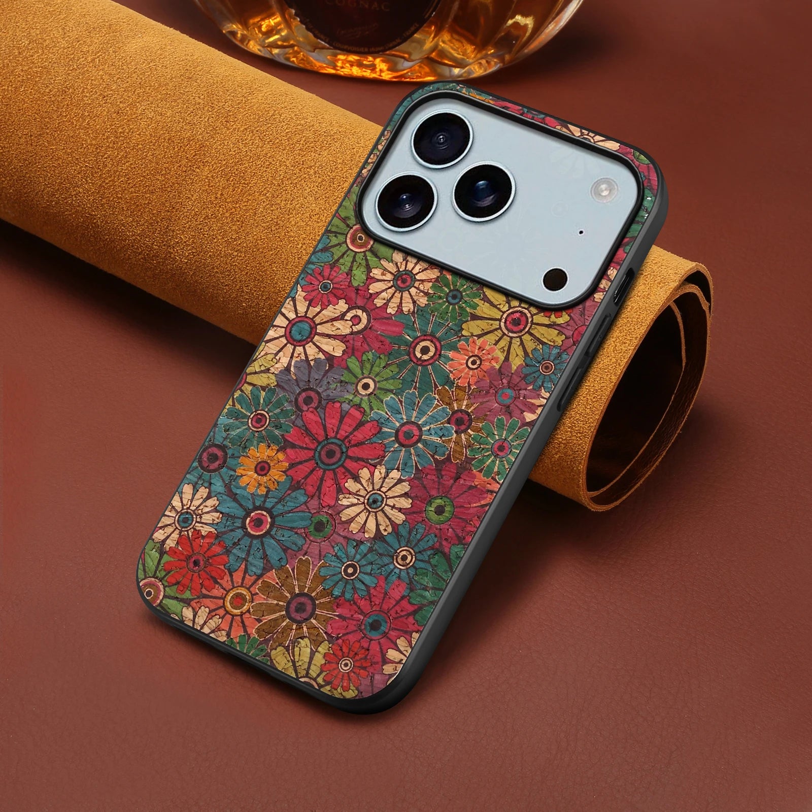 Fleur Vintage | Retro Floral Leather iPhone Case 11–17‑Pro/Max/Air